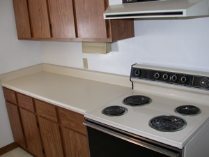 Closeup of Stove and Counter in Kitchen